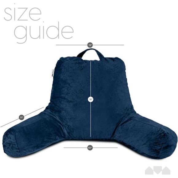 Reading Pillow with Shredded Memory Foam, Large Adult Backrest with Arms Support - Picture 6 of 8